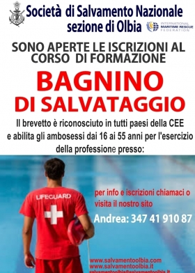 NUOVI CORSI BREVETTO BAGNINO DI SALVATAGGIO - Società Nazionale Salvamento